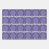 Niedliches Foto Pink Lila Lavendel Geburtstag Geschenkpapier Set (Vorderseite 3)