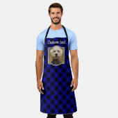 Niedliches Foto Rahmen Hund Blau und Schwarz Karie Schürze (Getragen)