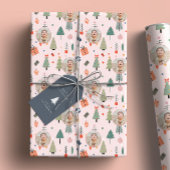 Niedliches Foto Rosa Weihnachten Geschenkpapier