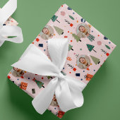 Niedliches Foto Rosa Weihnachten Geschenkpapier
