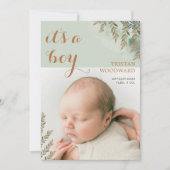 Niedliches Foto Sage Cocoa Junge Geburtsankündigun (Vorderseite)