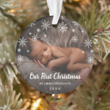 Niedliches Foto Schneeflocken Großeltern Weihnacht