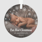 Niedliches Foto Schneeflocken Großeltern Weihnacht Ornament (Rückseite)