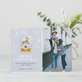 Niedliches Foto Snow Globe Frohe Weihnachten (Stehend Vorderseite)