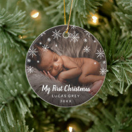 Niedliches Foto Snowflakes Baby Keramik Ornament