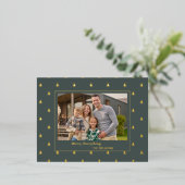 Niedliches Foto Tiny Trees Folien Feiertagspostkarte (Stehend vorne)