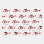 Niedliches Foto Typografie Liebe farbenfroh weißli Geschenkpapier Set (Vorderseite 2)