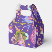 Niedliches Foto Unicorns, Donuts & Ice Creme Geschenkschachtel (Rückseite)