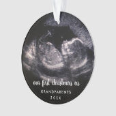 Niedliches Foto Unsere ersten Weihnachten als Groß Ornament (Vorderseite)