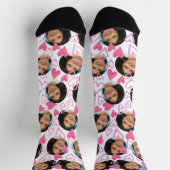 Niedliches Foto von Girlfriend zu Boyfriend Pink H Socken (Oben)
