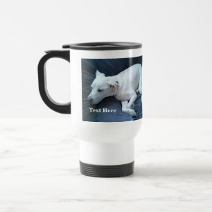 Niedliches Foto von Sweet White Labrador Mix Dog N Reisebecher