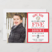 Niedliches Foto Wasserfarbe Baseball Geburtstag Einladung (Vorderseite)