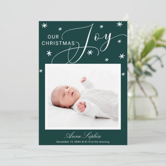 Niedliches Foto Weihnachten Geburtserklärung (Stehend Vorderseite)