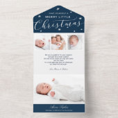 Niedliches Foto Weihnachten Geburtserklärung All In One Einladung (Innen Boden)