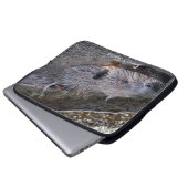 Niedliches Foto "Wilde Biber" Laptopschutzhülle (Vorne Knopf)
