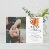 Niedliches Foto zum Geburtstag Einladung (Stehend Vorderseite)