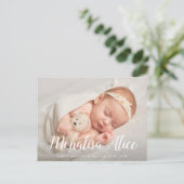 niedliches Foto zur Ankündigung der Geburt Postkarte (Stehend Vorderseite)