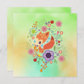 Niedliches Fox Baby Art Tier mit Blumenbezug (Vorne/Hinten)