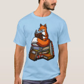 Niedliches Fox Book Reading Animal T-Shirt (Vorderseite)