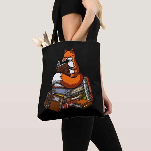 Niedliches Fox Book Reading Animal Tasche (Von Nahem)