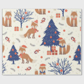 Niedliches Fox-Muster Geschenkpapier (Flach)