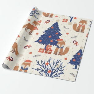 Niedliches Fox-Muster Geschenkpapier