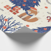 Niedliches Fox-Muster Geschenkpapier (Ecke)