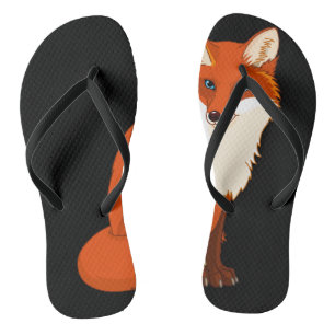 Niedliches Fox-Sitzen drehen Reinfälle um Badesandalen