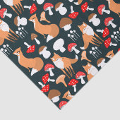 Niedliches Fox- und Pilzzzettel Seidenpapier (Ausschnitt)