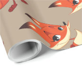 Niedliches Fox-Wrapping-Papier Geschenkpapier (Rolleneckpunkt)