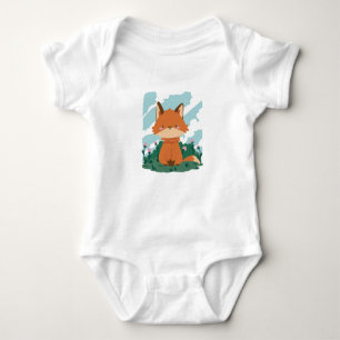 Niedliches Foxentier in Garten Baby Strampler