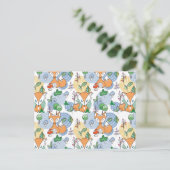 Niedliches Foxmuster Feiertagspostkarte (Stehend Vorderseite)