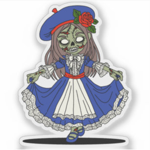 Niedliches Französisch Zombie Aufkleber