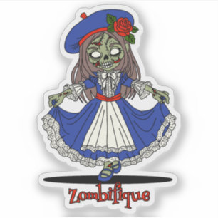 Niedliches Französisch Zombie Aufkleber
