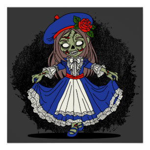 Niedliches Französisch Zombie Poster