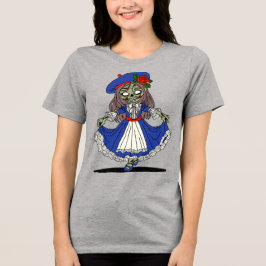 Niedliches Französisch Zombie Tri-Blend Shirt