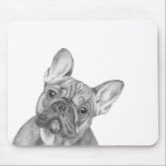 Niedliches französische Bulldogge mousemat Mousepad<br><div class="desc">Herrliches französische Bulldogge mousemat mit einem Druck eines ursprünglichen Graphitbleistifts,  der durch Tracy Stein zeichnet.</div>
