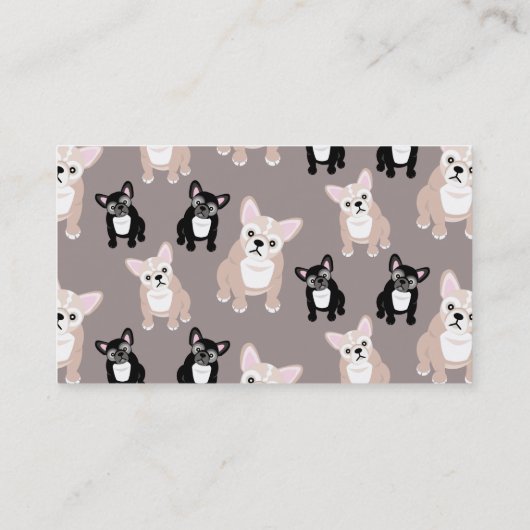 Niedliches französische Bulldoggen-Welpen-Muster Visitenkarte (Rückseite)
