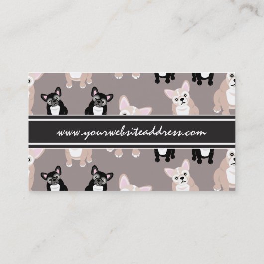 Niedliches französische Bulldoggen-Welpen-Muster Visitenkarte (Rückseite)