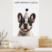 Niedliches französisches Bulldog Custom Geburtstag Poster (Küche)