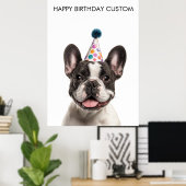 Niedliches französisches Bulldog Custom Geburtstag Poster (Heimbüro)