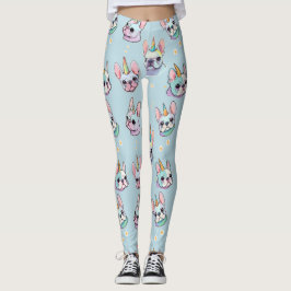 Niedliches französisches Bulldog Einicorn-Muster Leggings