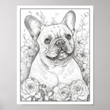 Niedliches Französisches Bulldog-Farbenposter
