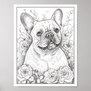 Niedliches Französisches Bulldog-Farbenposter Poster