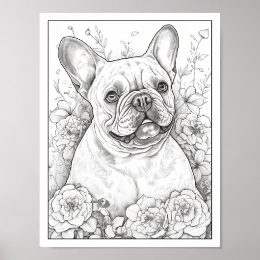 Niedliches Französisches Bulldog-Farbenposter Poster (Vorne)