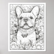 Niedliches Französisches Bulldog-Farbenposter