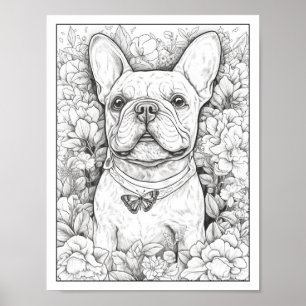 Niedliches Französisches Bulldog-Farbenposter Poster