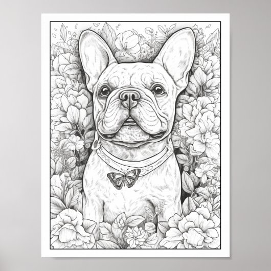 Niedliches Französisches Bulldog-Farbenposter Poster (Vorne)