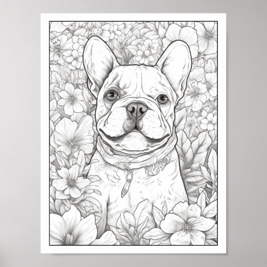 Niedliches Französisches Bulldog-Farbenposter Poster (Vorne)