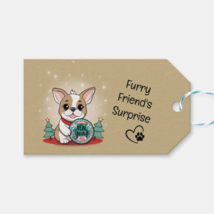 Niedliches französisches Bulldog Funny Happy New Y Geschenkanhänger